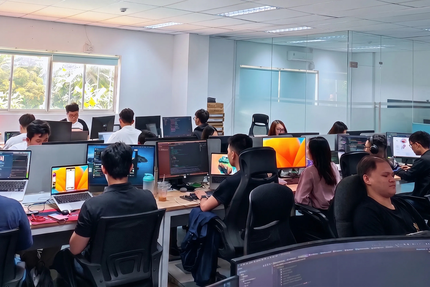 The TVT engineering floor at work