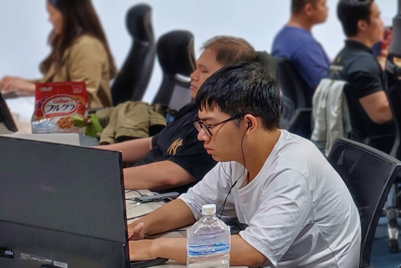 A TVT developer heads-down on a build